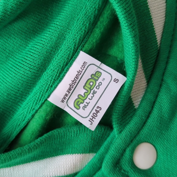 AWDis Green & White Letterman Jacket & BALERA URBAN GROOVE White Skinny Pants, S - Picture 3 of 16